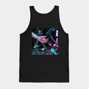 COLD LOVE. SCI-FI FUTURISTIC ART. ROBOTs and HEART Tank Top